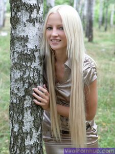 Beautiful teen Alysha A strips naked after giving a pantyless upskirt outdoors