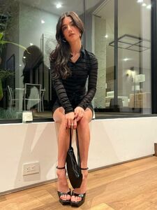 Charli Damelio Sexy Black Mini Skirt Set Leaked