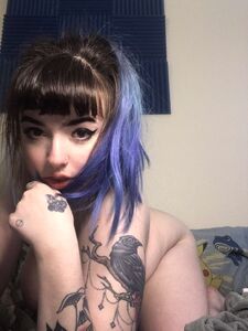 Xoe blue hair goth teen